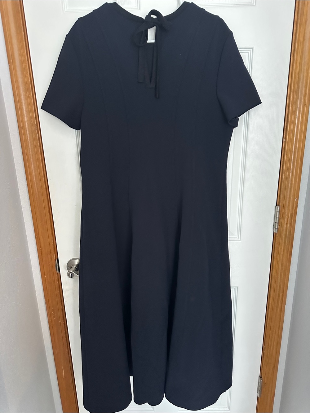 St. John NWT Dark Navy Stretch Crepe Dress Size 16 — $1,395 Retail - Picture 3 of 4